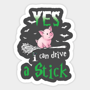 Cute Pig Witch Design. Sticker